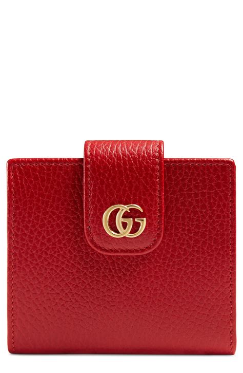 Gucci Wallet Men's Red GG Logo Leather Red Green Web 